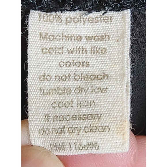 Japna Top Small Womens Black Chiffon Sheer See‎ Through Crochet V Neck Blouse - Picture 3 of 8